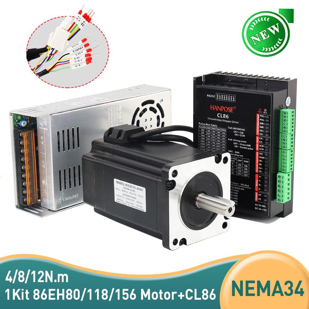 Stepper Motor Nema 34 Closed Loop - Серводвигатель 86EH80 с замкнутым контуром NEMA34,