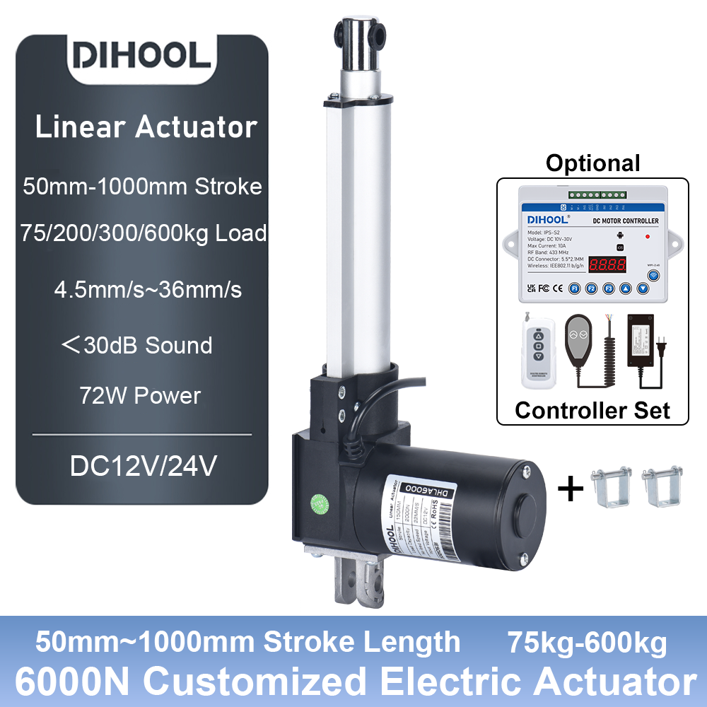 Linear Actuator Electric 1000Mm - Электрический линейный привод 6000N, DC12V/24V, ход