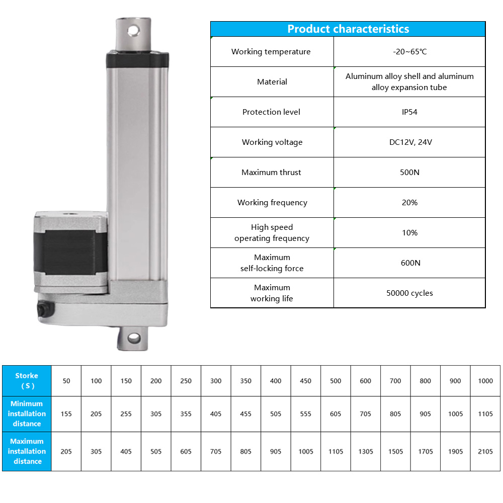 Высокоточный линейный привод,  – обзор и цена Linear Actuator Electric 1000Mm